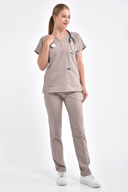 Light Mink Lycra Surgical Uniform Set