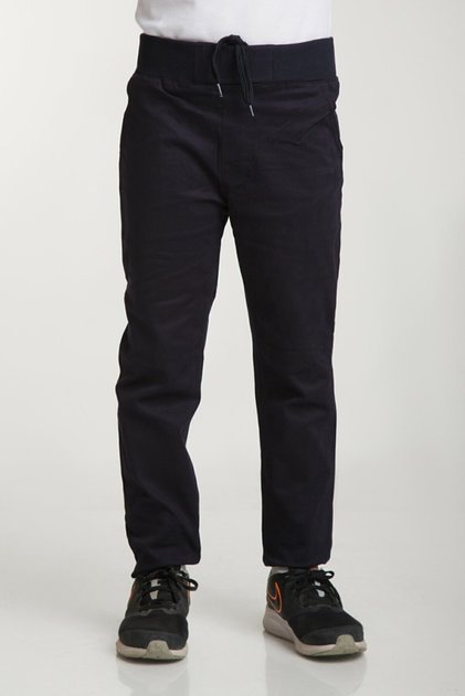 School Trousers Elastic Ribbed Waist Canvas Children's Trousers