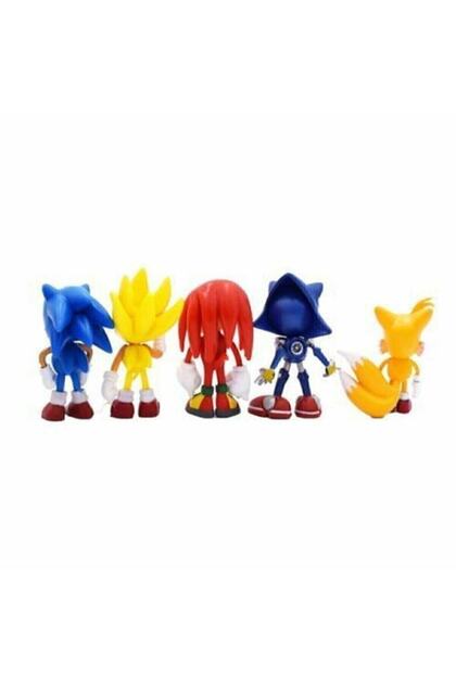Sonic Mini Figür Oyuncak 5 Figürlü Oyuncak Seti Super Metal Kirpi Sonic Tails(hediye Paketi Gönderm)