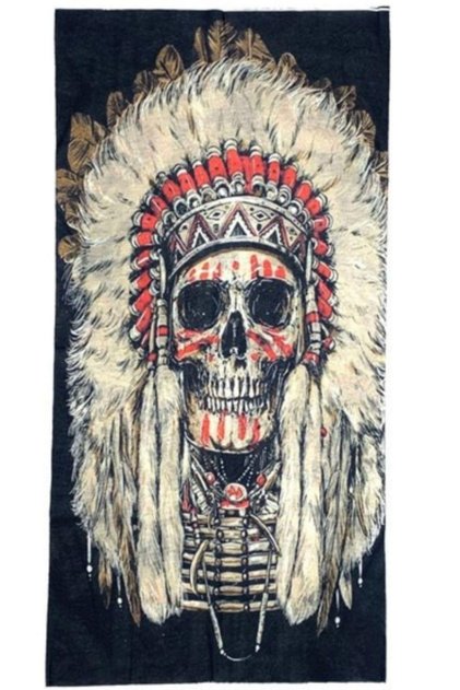 Bandană unisex cu guler negru Buff - Tema craniului, nr. 1