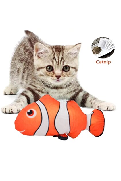 Plush Cat Toy Fish Catnip Herb Rattle 1 Piece Clown