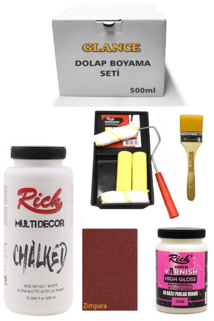 Pregledajte set valjaka za farbanje ormara, antikno bela boja, mešani set valjaka