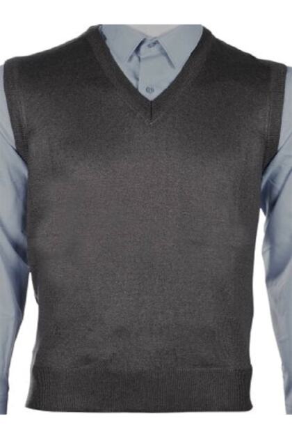 Men's Smoked V-Neck Dad Fine Wool Knitwear Sweater