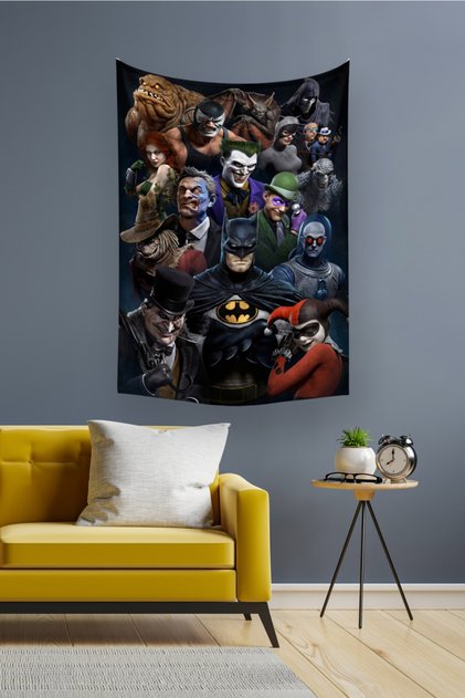 Batman Dc Duvar Örtüsü Halısı 140 X 100 Cm-70x100 Cm