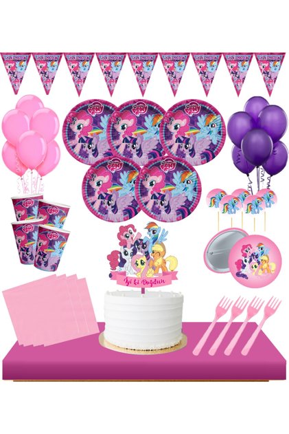Pony , My Little Pony 8 Kişilik Doğum Günü Seti Pasta Süsü Dahil