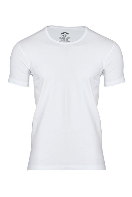 Men's White Short Sleeve V-Neck Lycra Body
