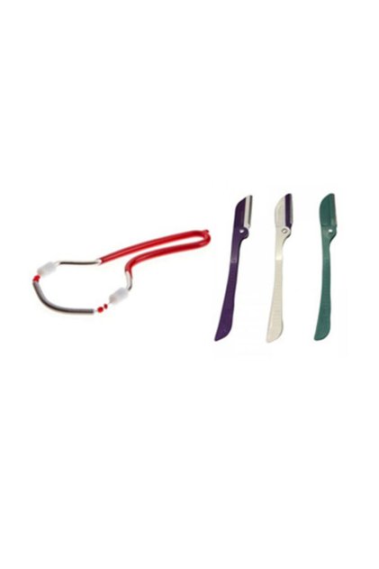 Eyebrow Mustache Removal Tool Facial Feather Spring Facial Epilator + Tuj 3-Piece Disposable Horse Eyebrow Razor Eyebrow Razor