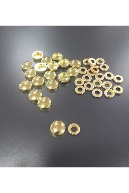 (25 Adet) Dekoratif Vida Kapağı Altın Vida Gizleyici Gold 16mm