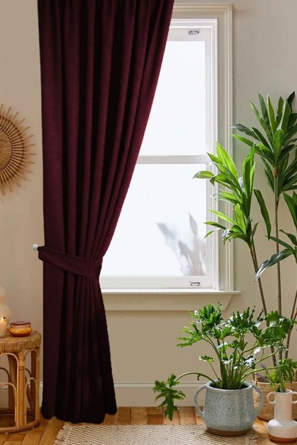 Honeycomb Velvet Textured Adafon Background Curtain 140 X 260