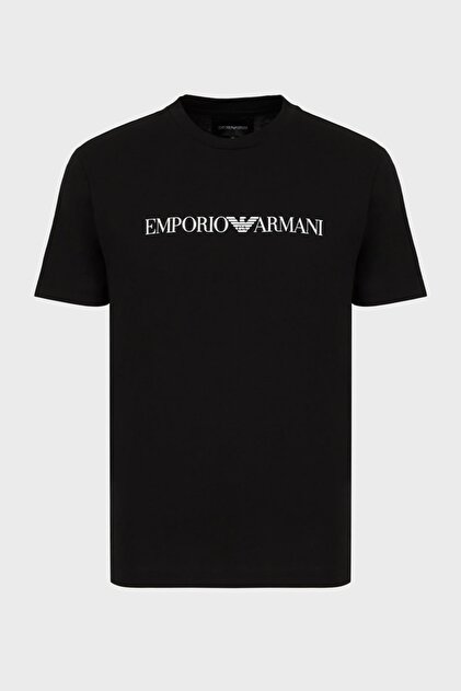 Emporio Armani Cotton Printed Regular Fit Crew Neck T Shirt Men's