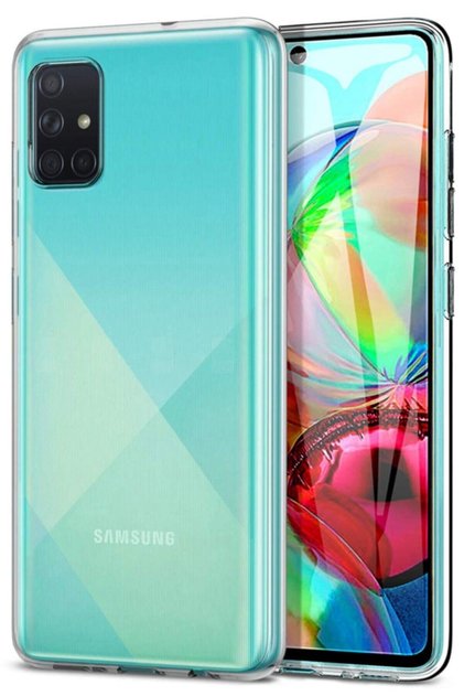 Galaxy A71 Case Transparent Hybrid Silicone Flexible Cover Compatible