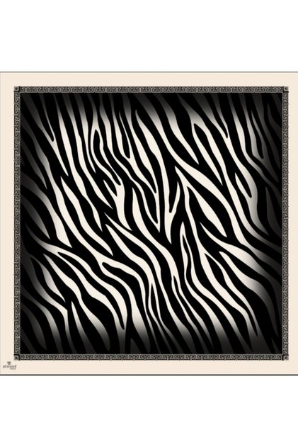 Zebra Patterned Twill Scarf