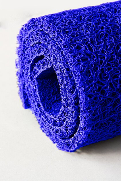 Edoplast Kıvırcık Halı Paspas Mavi 14 Mm Yolluk Kaymayan Kaymaz