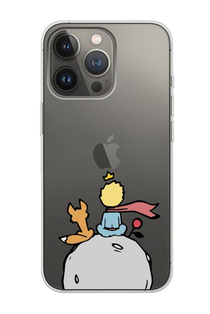 iPhone 13 Pro Max Compatible Little Prince Design Transparent Phone Case