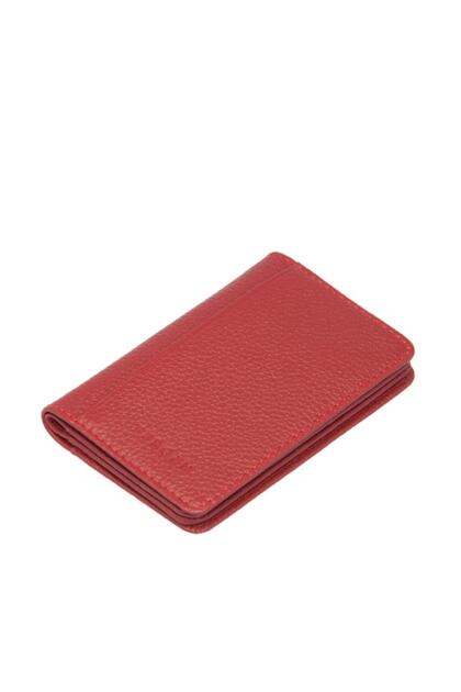 Genuine Leather Red Unisex Credit Card Holder S1KK00001601