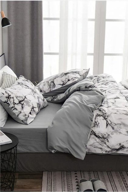 Reversible Single Duvet Cover Set with Elastic Bed Sheet