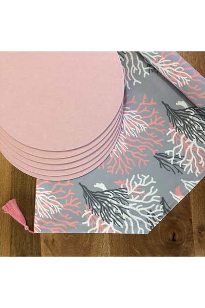American Service, 6-Piece Plate and Runner Pink Coral Tk6