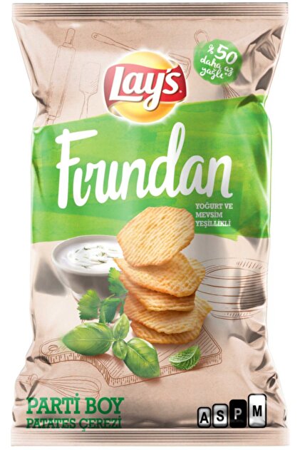 Fırından Yoğurt Ve Mevsim Yeşillikleri Çeşnili Patates Cipsi Parti Boy 134 Gr