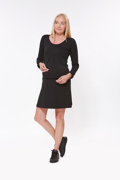 Maternity Black Crochet Dress