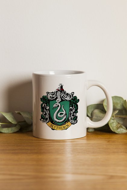 Porselen - Iqra - Slytherin Hogwarts Baskılı Kupa Bardak. .