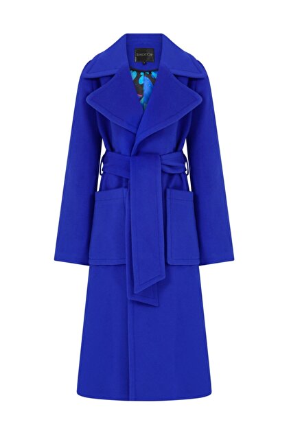ShotOf Kiki Deep Saphire Cashmere & Wool Coat - Fiyatı, Yorumları
