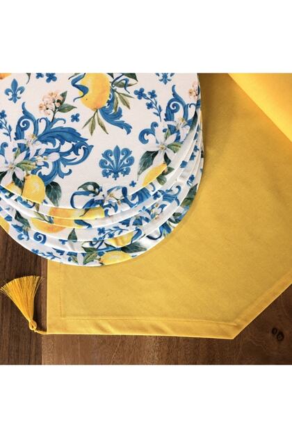American Service, 6-Piece Plate and Runner Lemon Flower Tk 2