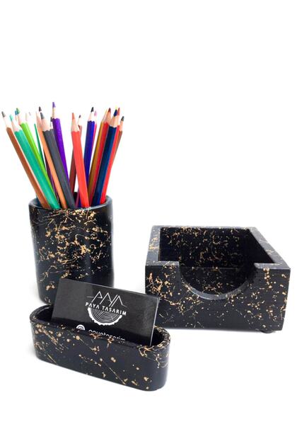 Concrete Office Set Pen Holder Notepad Holder Business Card Holder