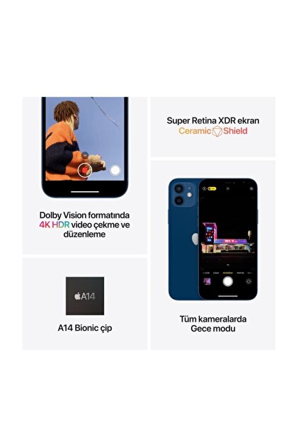 Apple iPhone 12 256 GB Yeşil Cep Telefonu Aksesuarsız Kutu (Apple