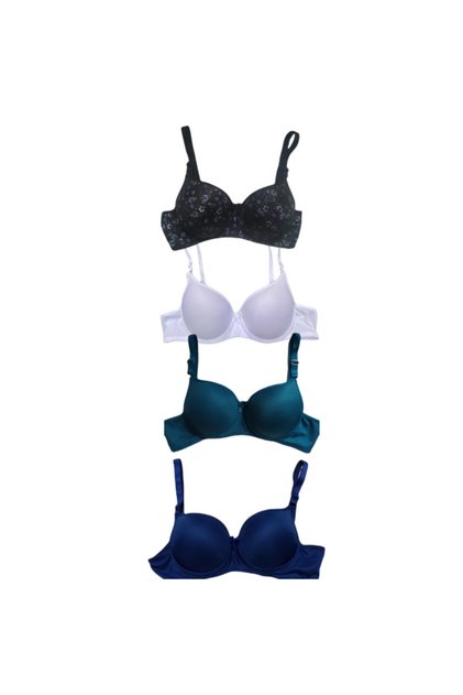 Women's Padded Underwire 4-Piece Bra Set
