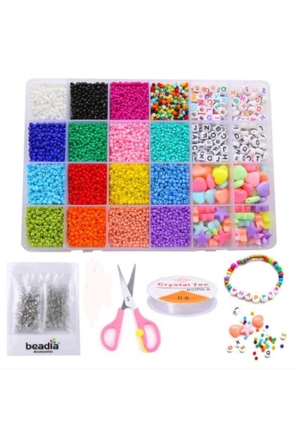 Boxed Sand Bead Set Letter Beads and Plastic Apparatus Jewelry Making Materials