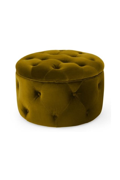 Duru Oval Puf Sarı Sandıklı