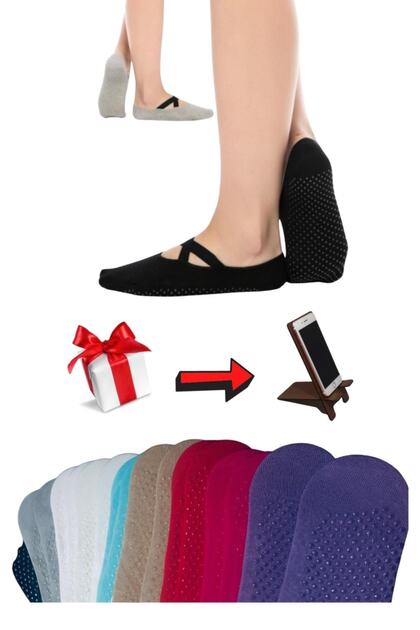 Pack of 3 Non-Slip Dance Pilates and Yoga Women's Ballerina Socks