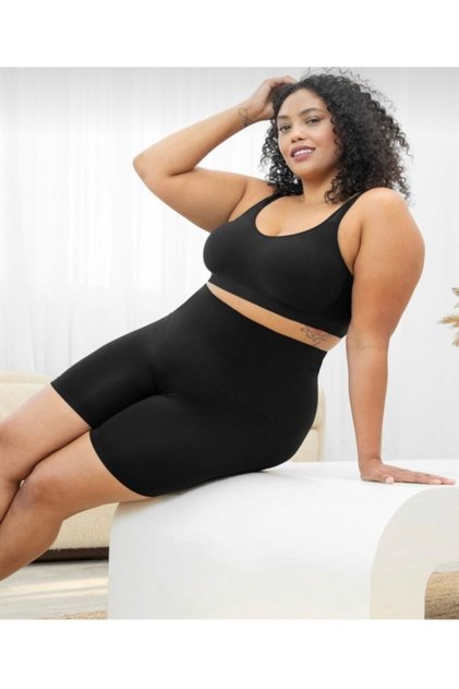 Slim Life Instant Size 2 Slimming Women's Black Seamless Leg Silicone Corset