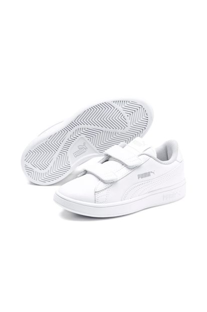 Puma SMASH V2 L V PS Beyaz Unisex Çocuk Sneaker Ayakkabı 100414630 - 6
