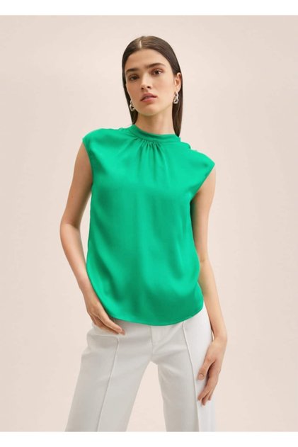 Buttoned Satin Blouse