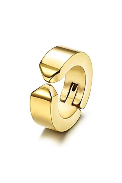 Gold Men's Women's Stainless Titanium Non-Perforated Earrings Compressed Pinch Steel Earrings