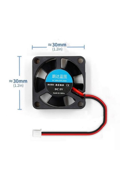 Dc 5v Fan 30x30mm 3x3cm 0,2a 1800 Rpm Raspberry Pı 3 Pı 2 Ras 3 B