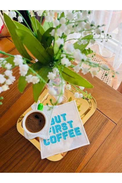 But First Coffee Patterned Cocktail Napkin (1 Piece)