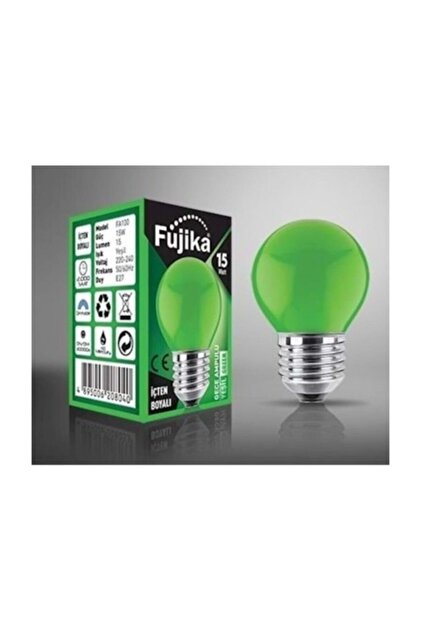 FUJİKA İÇTEN BOYALI GECE AMPULU 15WATT YEŞİL