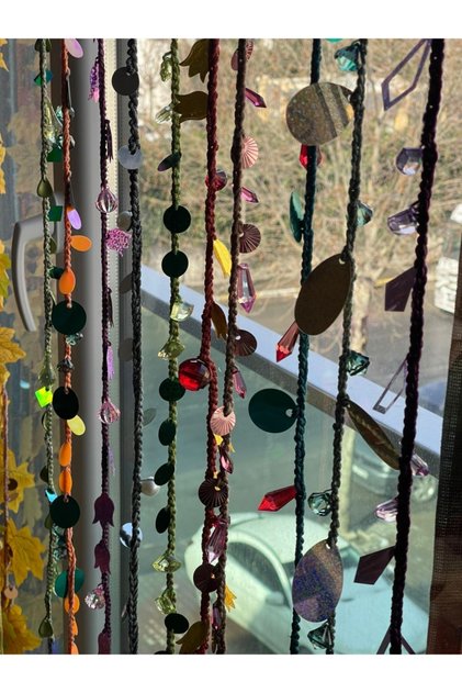 Design colorat cu paiete din piatră și frânghie cu sclipici Dimensiunea cortinei Asimetrie Cele mai reglabile 10 bucăți