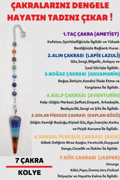 Certified Pendulum Cut 7 Chakra Natural Stone Women's Necklace Pendulum Special Design Necklace Chain Gift