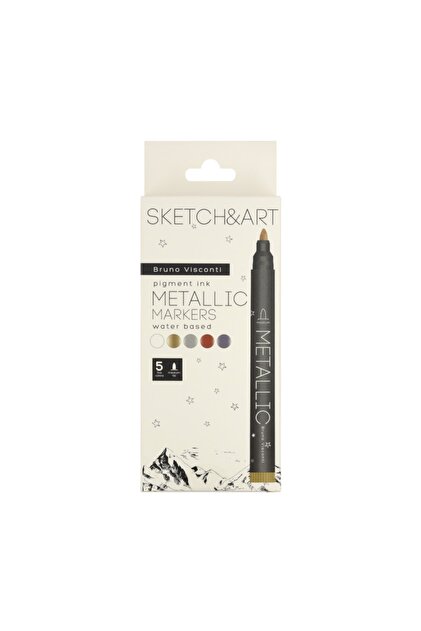 Sketch & Art Metallic Color Water Based Marker 5 Pieces