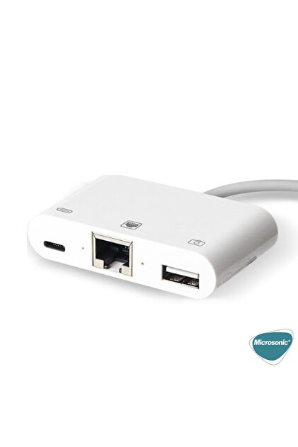 Microsonic Lightning To Ethernet & Usb Adapter Kablo, Iphone, Ipad