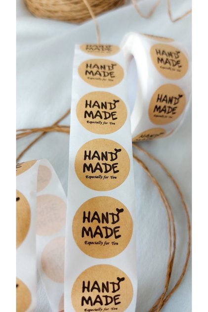 Adhesive Handmade Especially For You Kraft Sticker (2,5 Cm) 50 Pieces