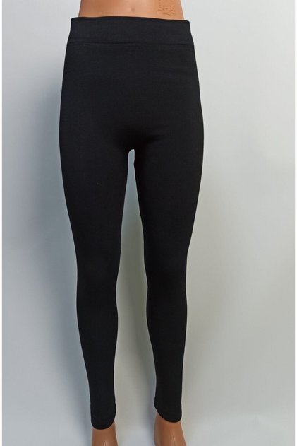 Women's Black Seamless High Waist Winter Thermal Tights with Wool Lining