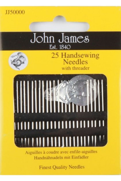 Комплект игли за бродиране John James Sewing, 25 части. Подаръчен конец за вдяване на конец JJ 50000