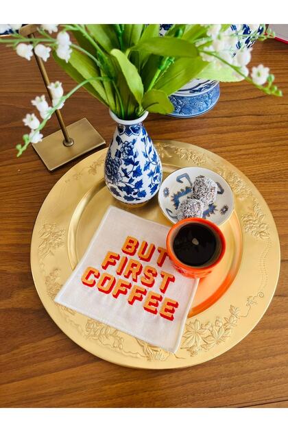 But First Coffee Patterned Cocktail Napkin (1 Piece)