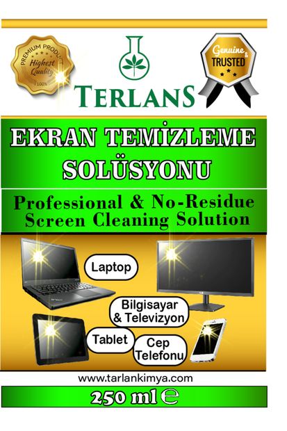Terlans Profesyonel Ekran Temizleyici 250 ml No-residue Screen Cleaner + Hassas Yüzey Temizleme Bezi - 3
