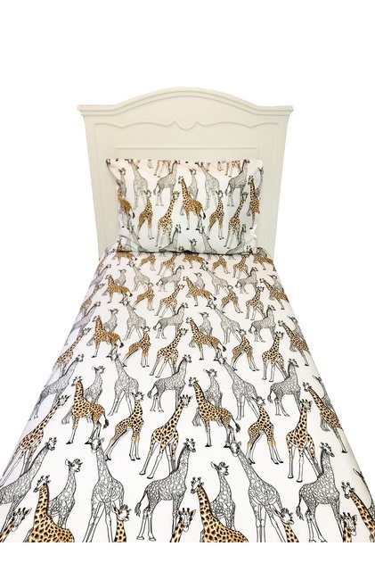 100% Natural Cotton Giraffe Single Elastic Sheet Set