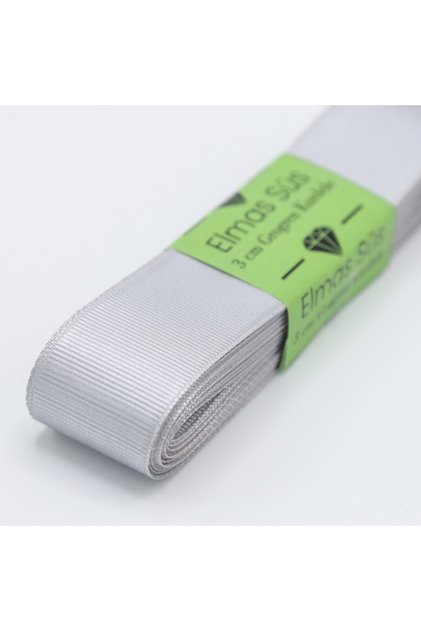 Silver Grosgrain Ribbon 3cm 10m